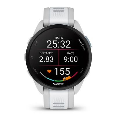 GARMIN Forerunner 165 Music Smart Watch (43mm., Mist Gray/Whitestone Case, Mist Gray/Whitestone Band)